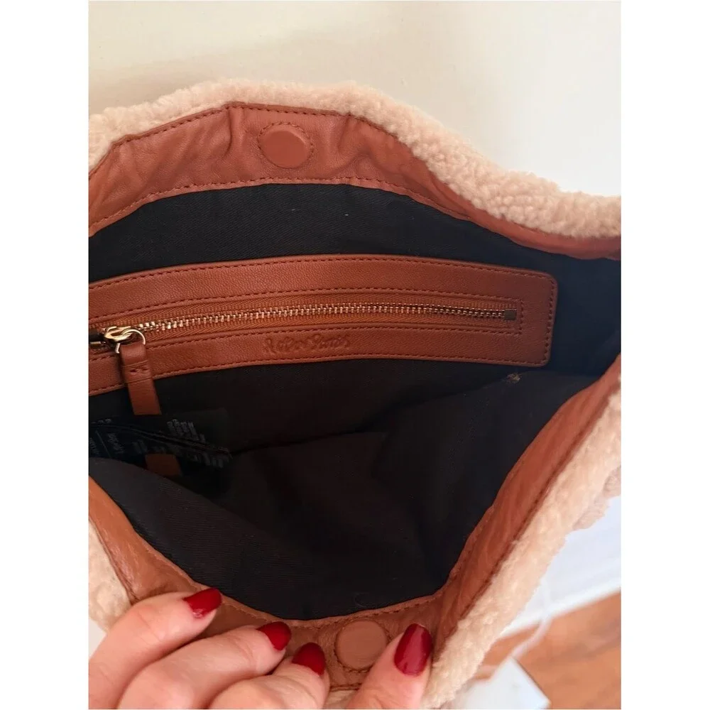 & other stories FLEECE BAG WITH LEATHER TRIM